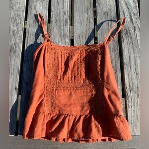 Burnt Orange, Patterned with Flare Bottom Tank Top from Abercrombie - size XS